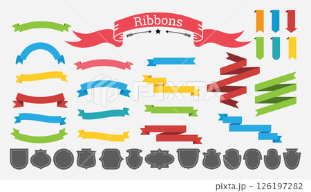 Colorful Ribbons Set for various Creative Design and Artistic Projects 126197282