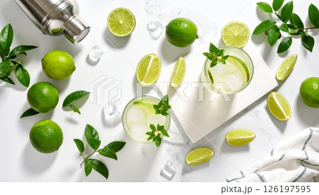 A refreshing lemon cocktail 126197595