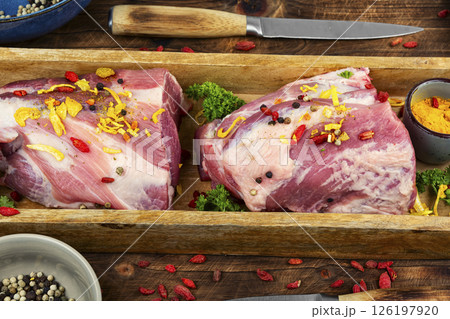 Raw meat mix, assortment of meat. Raw meat mix, assortment of meat. 126197920