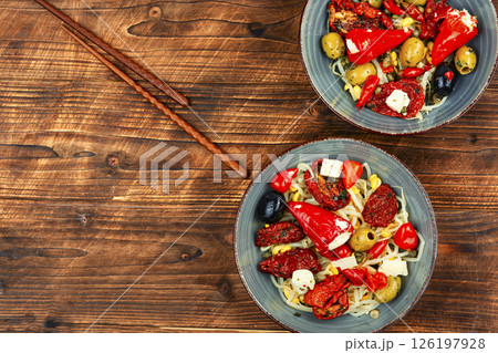 pickled vegetables salad. 126197928