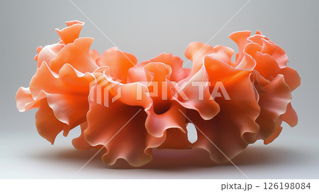 Colorful coral structure showcasing intricate forms and vibrant hues 126198084