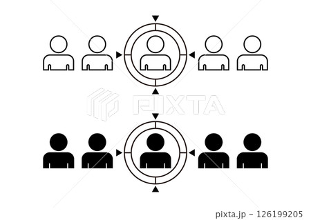 人のピクトグラムにターゲットスコープをつけたイラスト素材 126199205