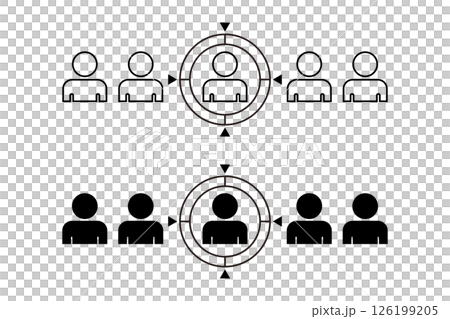 人のピクトグラムにターゲットスコープをつけたイラスト素材 126199205