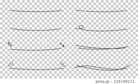 ゆるく手描きで描かれた線のバリエーションイラスト ゆるく手描きで描かれた線のバリエーションイラスト 126199211