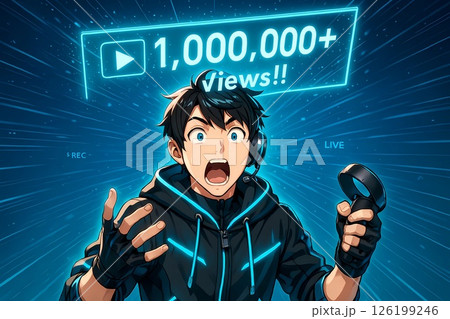 バズった動画の再生回数カウンターに驚く男性VTuber 126199246