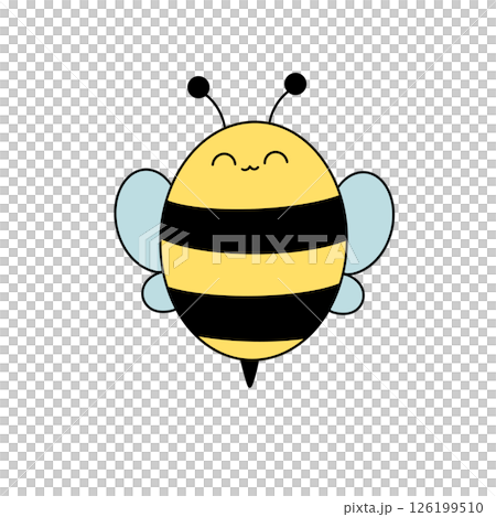 A cartoon bee with a smile on its face 126199510
