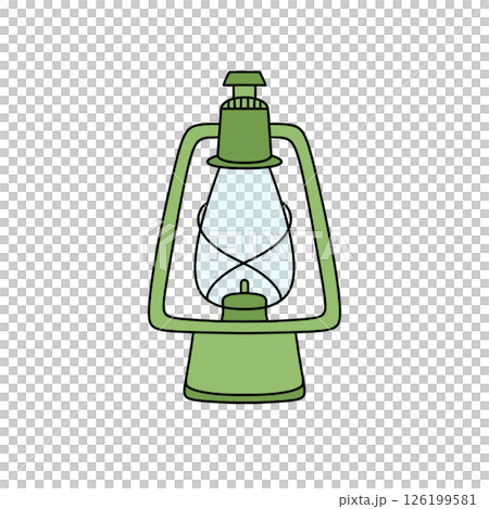 A green lantern with a blue light inside 126199581