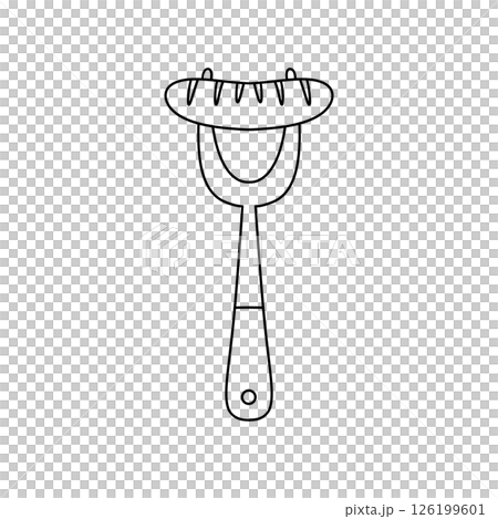 A hot dog is being cooked on a grill 126199601