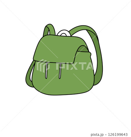 A green backpack with a white strap A green backpack with a white strap 126199643