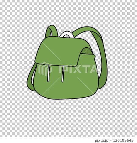 A green backpack with a white strap A green backpack with a white strap 126199643