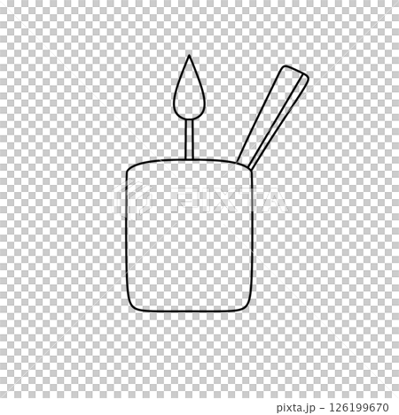 A candle is lit in a small container A candle is lit in a small container 126199670