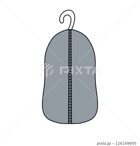 A grey bag with a zipper hanging from it 126199695