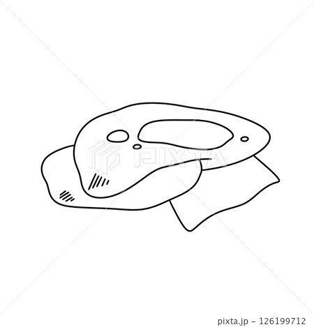 A piece of paper with a drawing of a piece of food on it 126199712