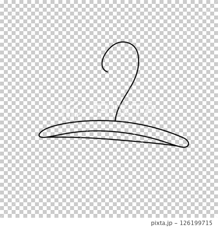 A black and white drawing of a clothes hanger 126199715
