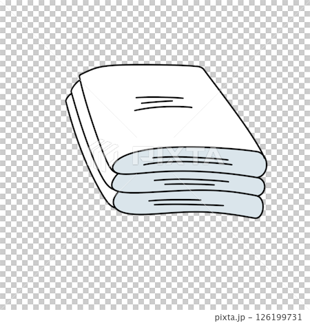 A white towel is stacked on top of another towel A white towel is stacked on top of another towel 126199731
