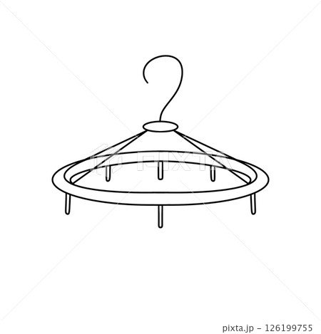 A white and black picture of a metal ring with a hook A white and black picture of a metal ring with a hook 126199755