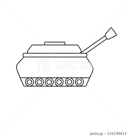 A tank is drawn in black and white 126199815