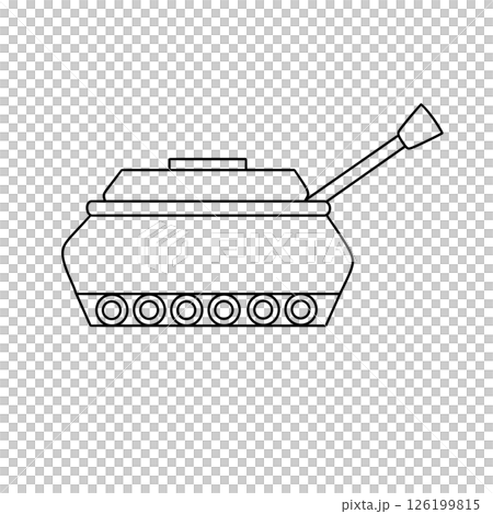 A tank is drawn in black and white 126199815