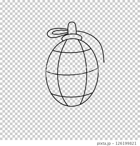 A bomb is shown in a black and white drawing A bomb is shown in a black and white drawing 126199821