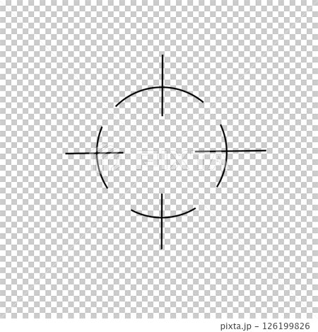 A black and white drawing of a cross with four points 126199826
