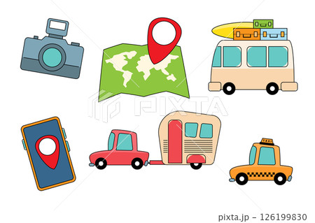 Travel Essentials Icon Set vector illustration 126199830
