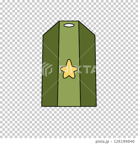 A green tag with a star and a star on it A green tag with a star and a star on it 126199840