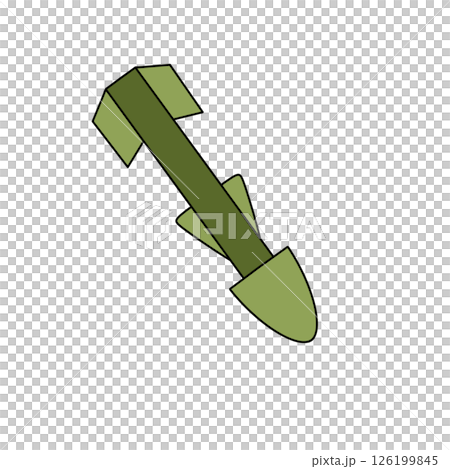 A green rocket is on a white background A green rocket is on a white background 126199845