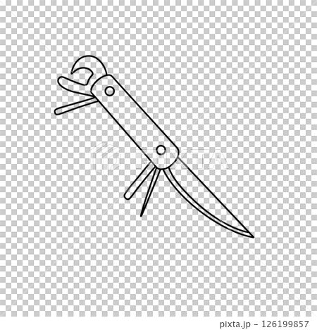 A knife with a screwdriver on the handle A knife with a screwdriver on the handle 126199857