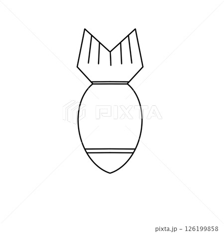 A bomb is drawn in black and white 126199858