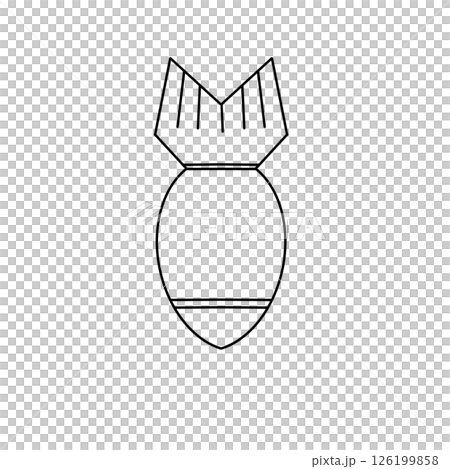 A bomb is drawn in black and white 126199858