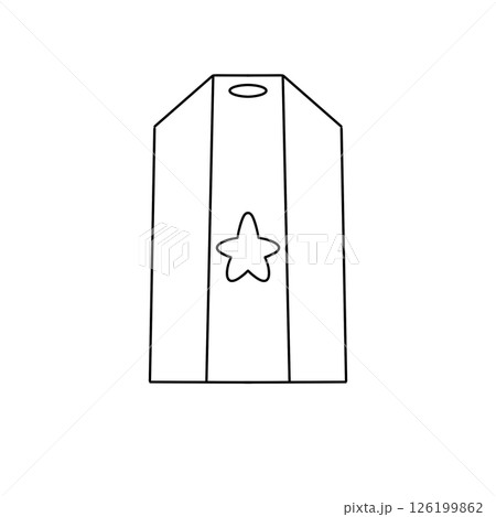 A white tag with a star and a star on it 126199862