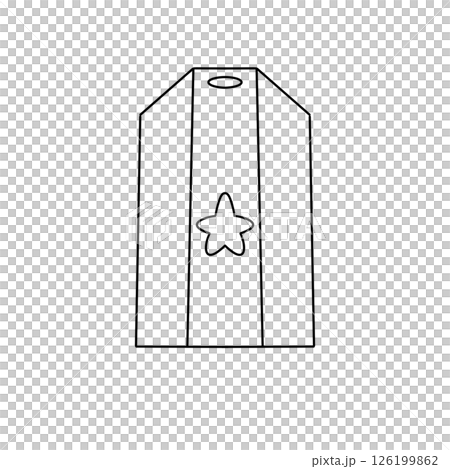 A white tag with a star and a star on it 126199862