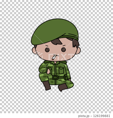A cartoonish soldier with a cigarette in his mouth A cartoonish soldier with a cigarette in his mouth 126199881