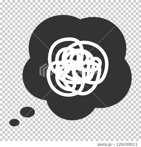 Worries, dissatisfaction, thoughts, mumbling speech bubble 126200011