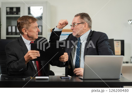 Male colleague caucasian angry and blames the team for poor work, the team failure is not satisfied with the report. Male colleague caucasian angry and blames the team for poor work, the team failure is not satisfied with the report. 126200480