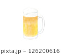 ジョッキに注いだ黄色のビール  水彩 126200616