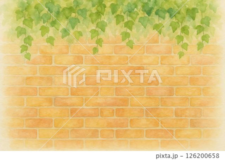 煉瓦壁・蔦・水彩画 煉瓦壁・蔦・水彩画 126200658