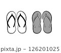 シンプルなサンダル（モノクロ） 126201025