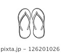 シンプルなサンダル（線画） 126201026