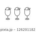 シンプルなクリームソーダの線画イラスト 126201182