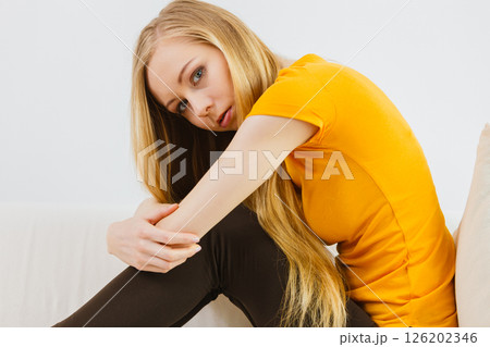 Young teenage sad woman Young teenage sad woman 126202346