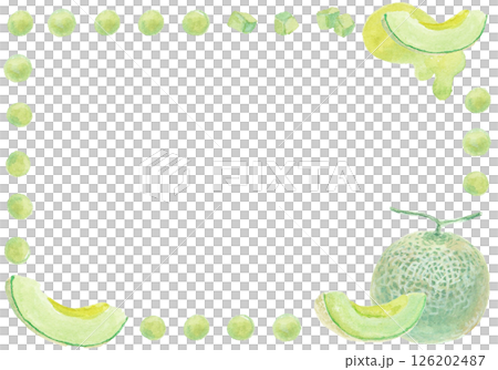 水彩絵の具で描いたメロンの背景 126202487