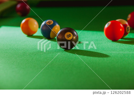 Snooker ball on billiard table 126202588