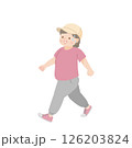 ウォーキングをする太った中年女性のイラスト素材 ウォーキングをする太った中年女性のイラスト素材 126203824