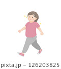 ウォーキングをする太った中年女性のイラスト素材 ウォーキングをする太った中年女性のイラスト素材 126203825