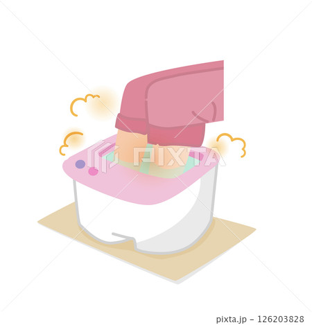 足湯で足を温めているイメージイラスト 足湯で足を温めているイメージイラスト 126203828