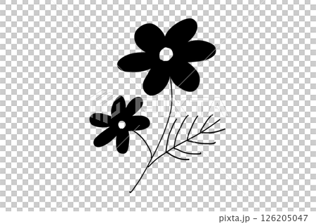 花の手書き北欧風シンプルベクターイラスト 花の手書き北欧風シンプルベクターイラスト 126205047