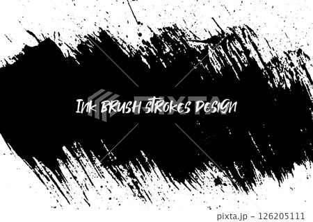 Ink brush strokes background. Grunge Brush strokes Background. Grunge texture Background. Abstract Black and white grunge texture. Vector brush stroke texture. Black ink, paint splatter. Ink brush strokes background. Grunge Brush strokes Background. Grunge texture Background. Abstract Black and white grunge texture. Vector brush stroke texture. Black ink, paint splatter. 126205111