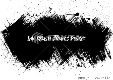 Ink brush strokes background. Grunge Brush strokes Background. Grunge texture Background. Abstract Black and white grunge texture. Vector brush stroke texture. Black ink, paint splatter. Ink brush strokes background. Grunge Brush strokes Background. Grunge texture Background. Abstract Black and white grunge texture. Vector brush stroke texture. Black ink, paint splatter. 126205112