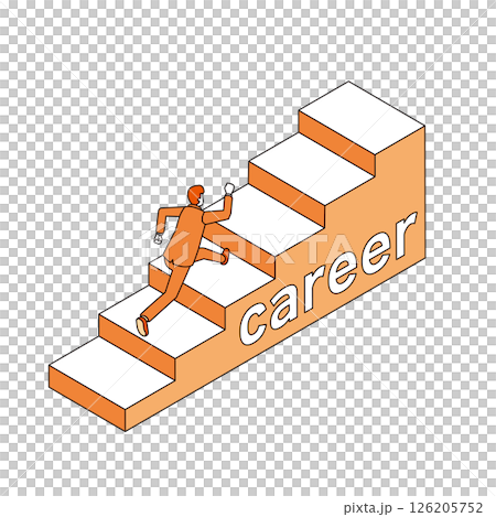 キャリアアップの階段を上る男性 キャリアアップの階段を上る男性 126205752